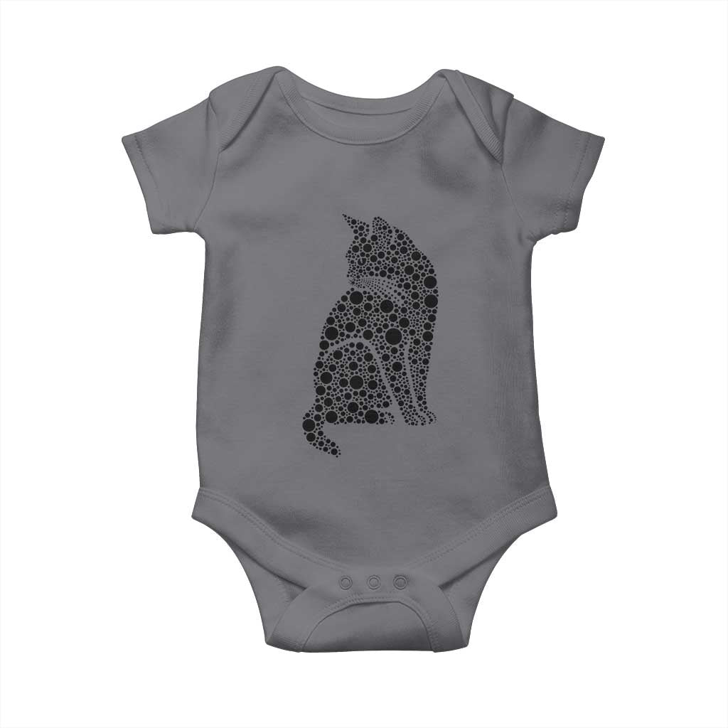 Polka Dot Black Cat Baby Onesie International Dot Day Gift