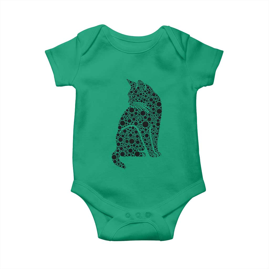 Polka Dot Black Cat Baby Onesie International Dot Day Gift