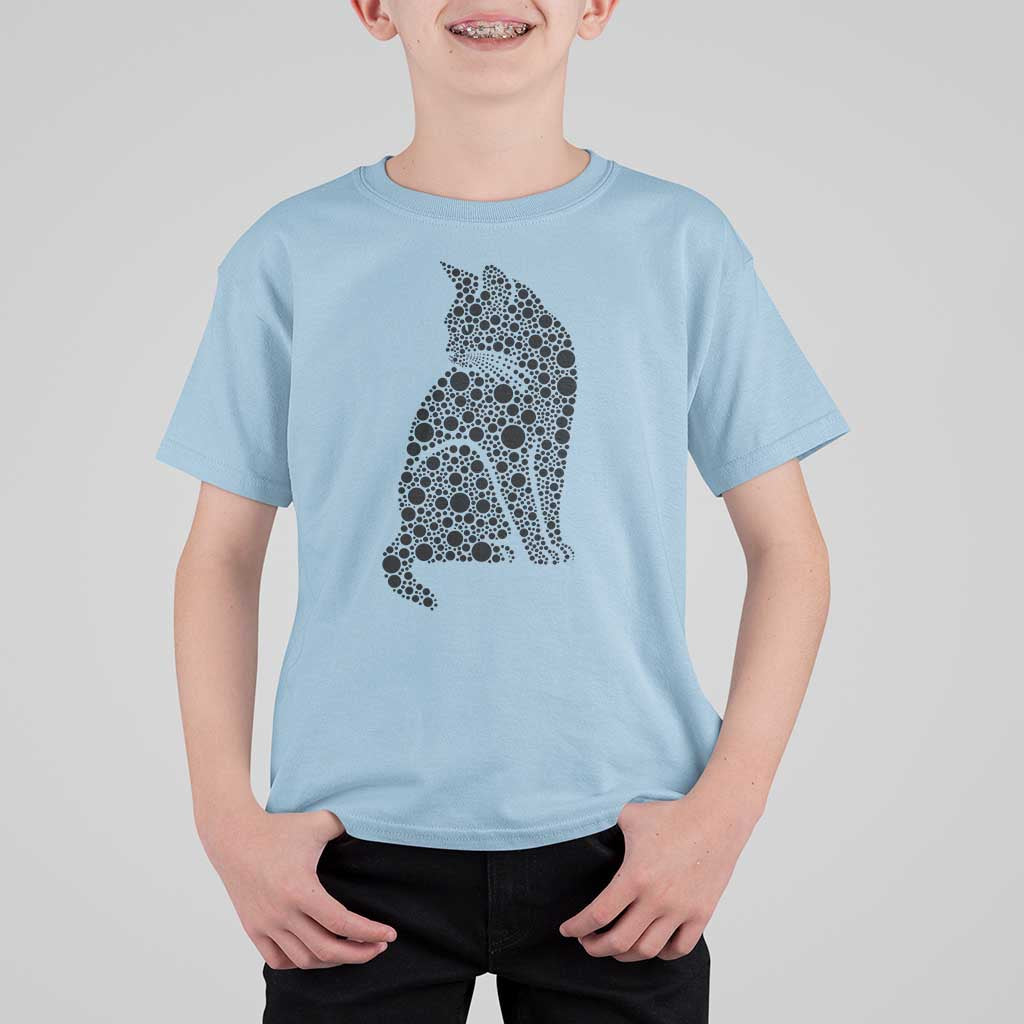 Polka Dot Black Cat T Shirt For Kid International Dot Day Gift