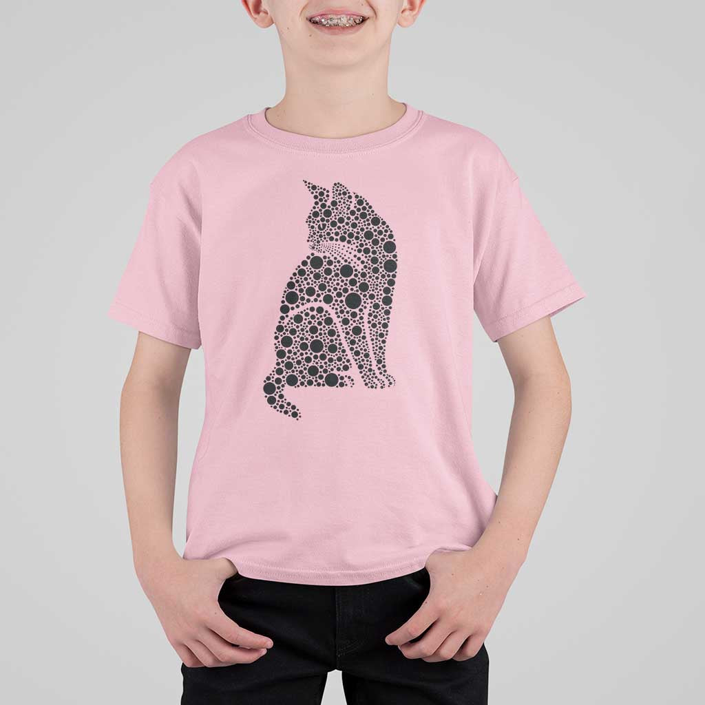 Polka Dot Black Cat T Shirt For Kid International Dot Day Gift