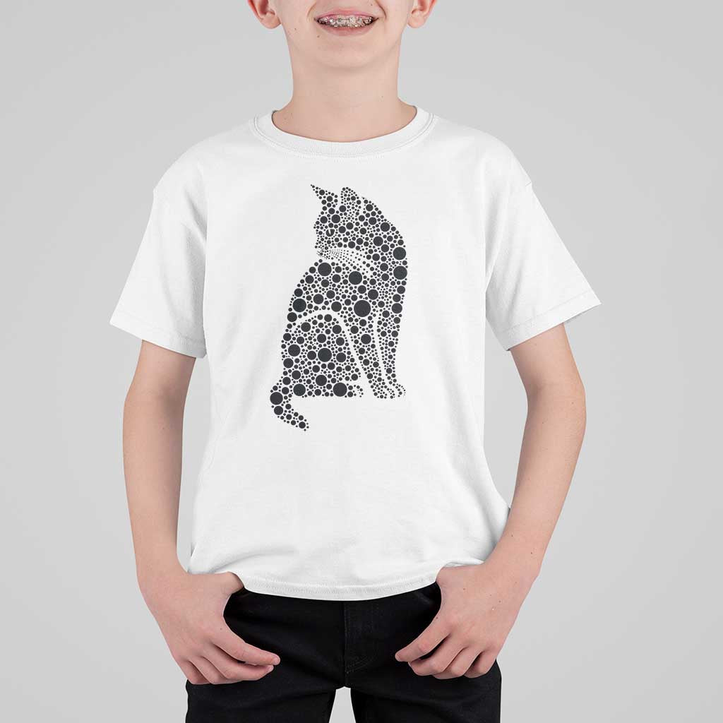 Polka Dot Black Cat T Shirt For Kid International Dot Day Gift