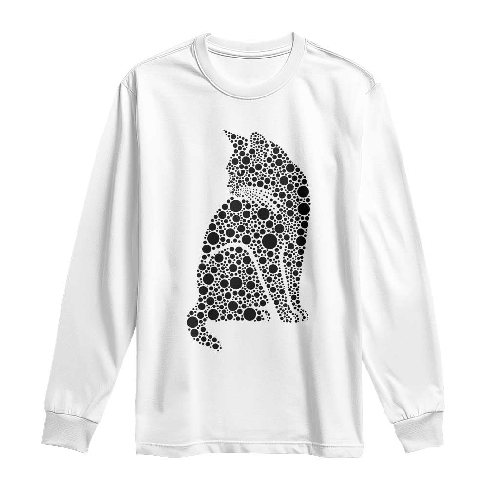 Polka Dot Black Cat Long Sleeve Shirt International Dot Day Gift
