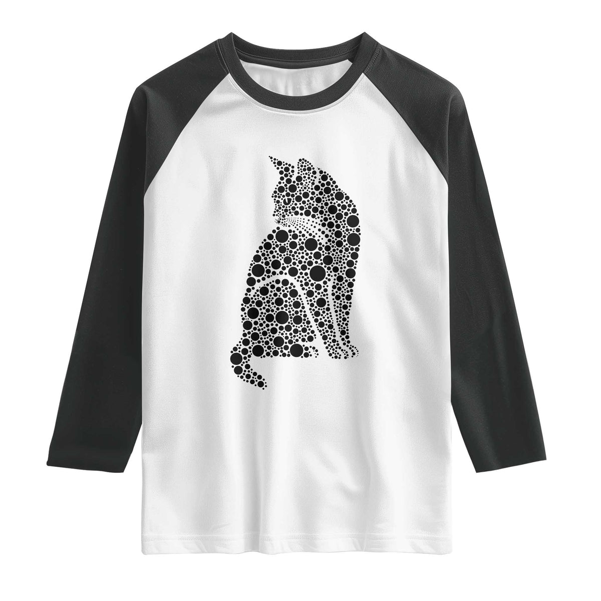 Polka Dot Black Cat Raglan Shirt International Dot Day Gift