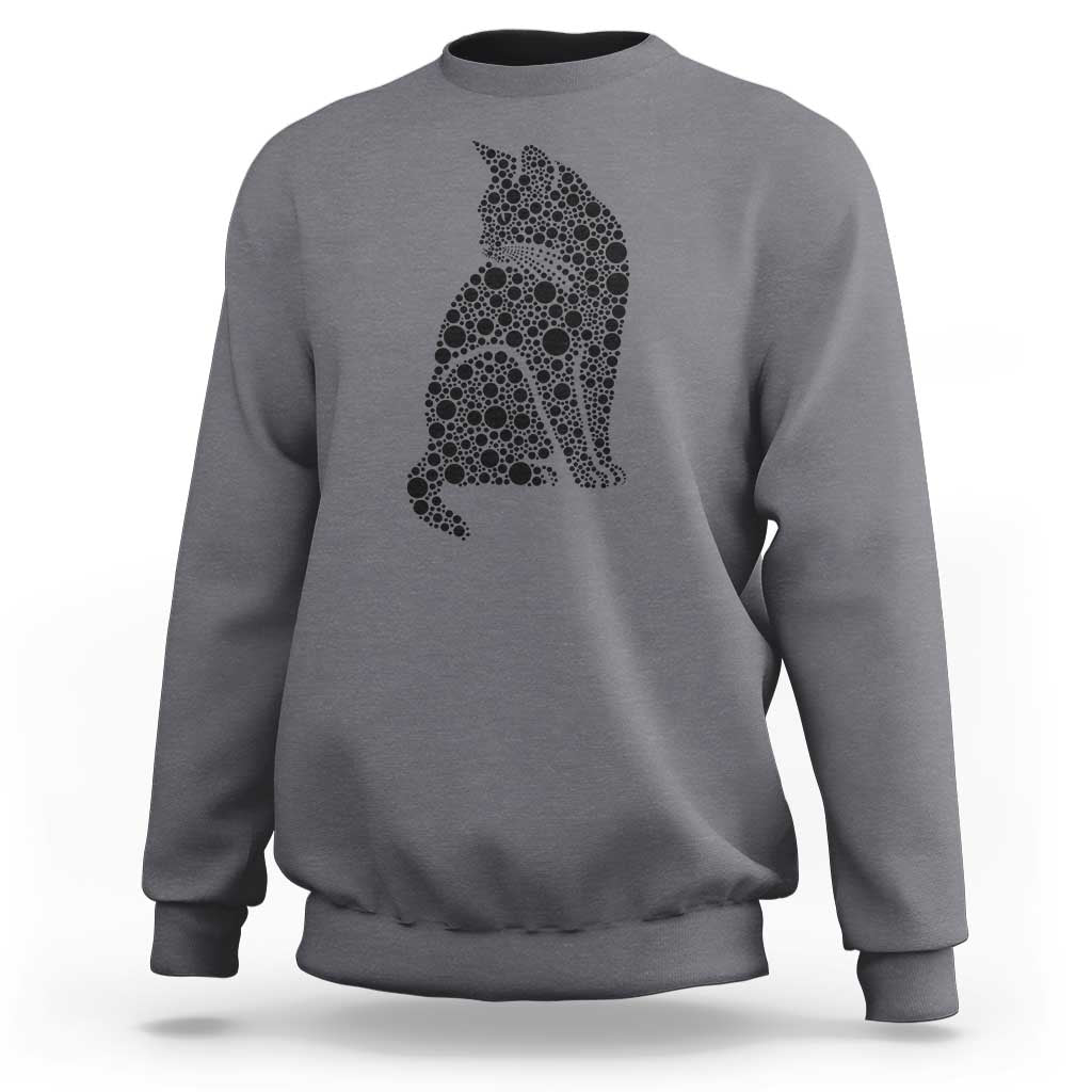 Polka Dot Black Cat Sweatshirt International Dot Day Gift