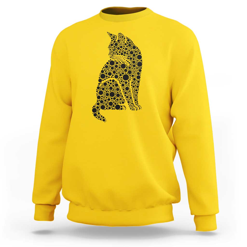 Polka Dot Black Cat Sweatshirt International Dot Day Gift