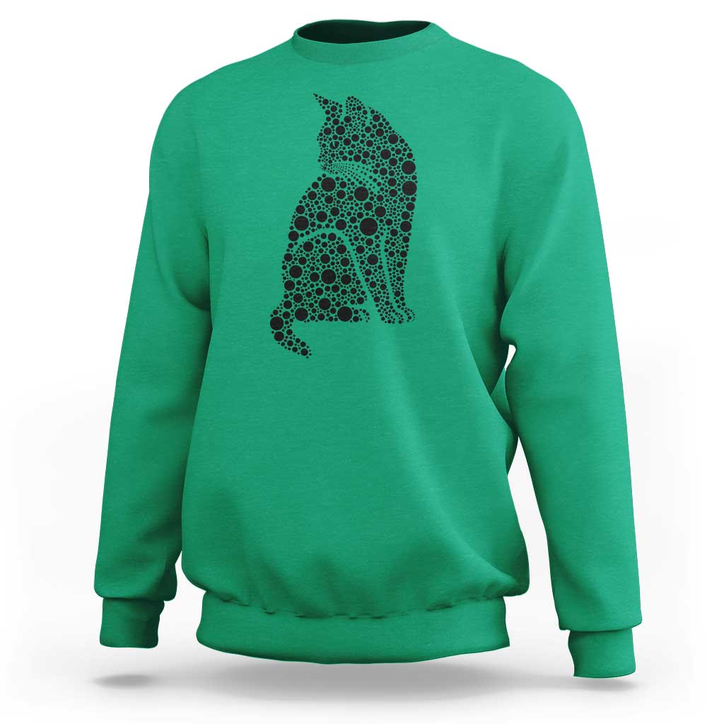 Polka Dot Black Cat Sweatshirt International Dot Day Gift