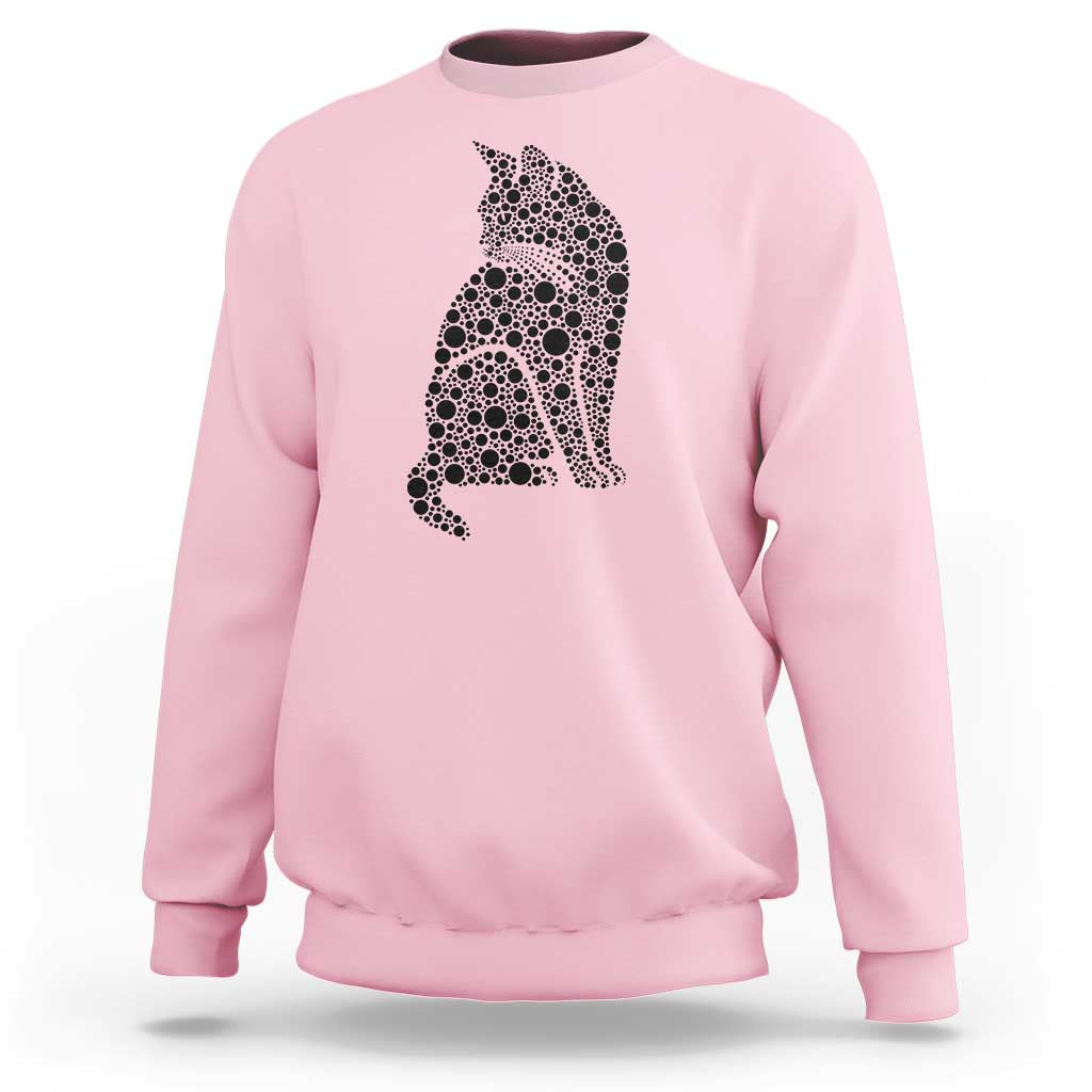 Polka Dot Black Cat Sweatshirt International Dot Day Gift