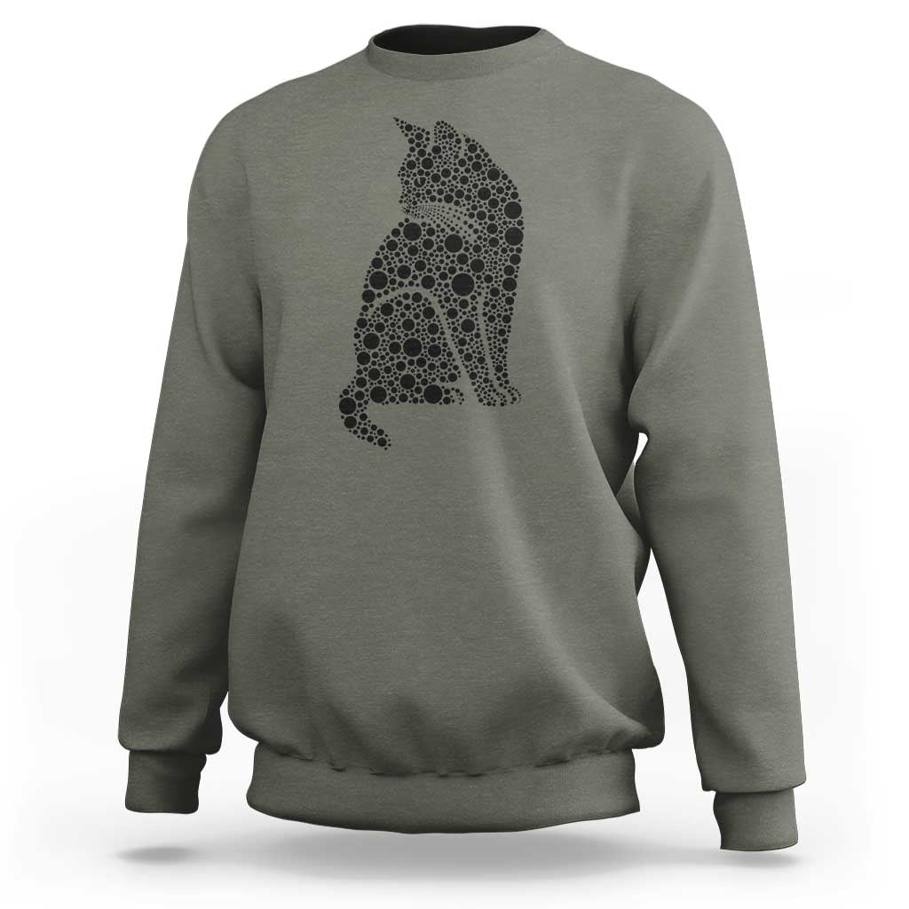 Polka Dot Black Cat Sweatshirt International Dot Day Gift