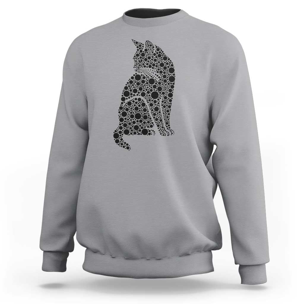 Polka Dot Black Cat Sweatshirt International Dot Day Gift