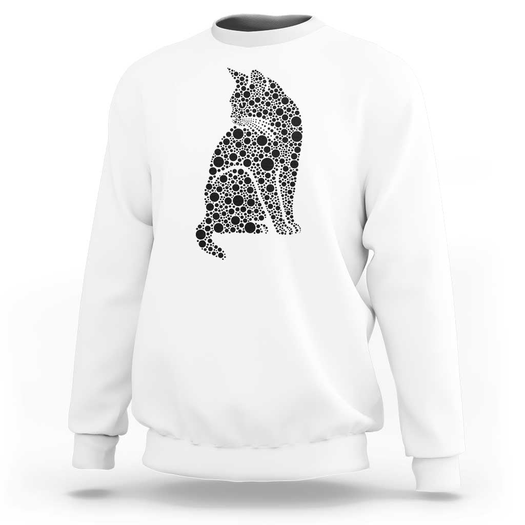 Polka Dot Black Cat Sweatshirt International Dot Day Gift