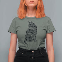 Polka Dot Black Cat T Shirt For Women International Dot Day Gift