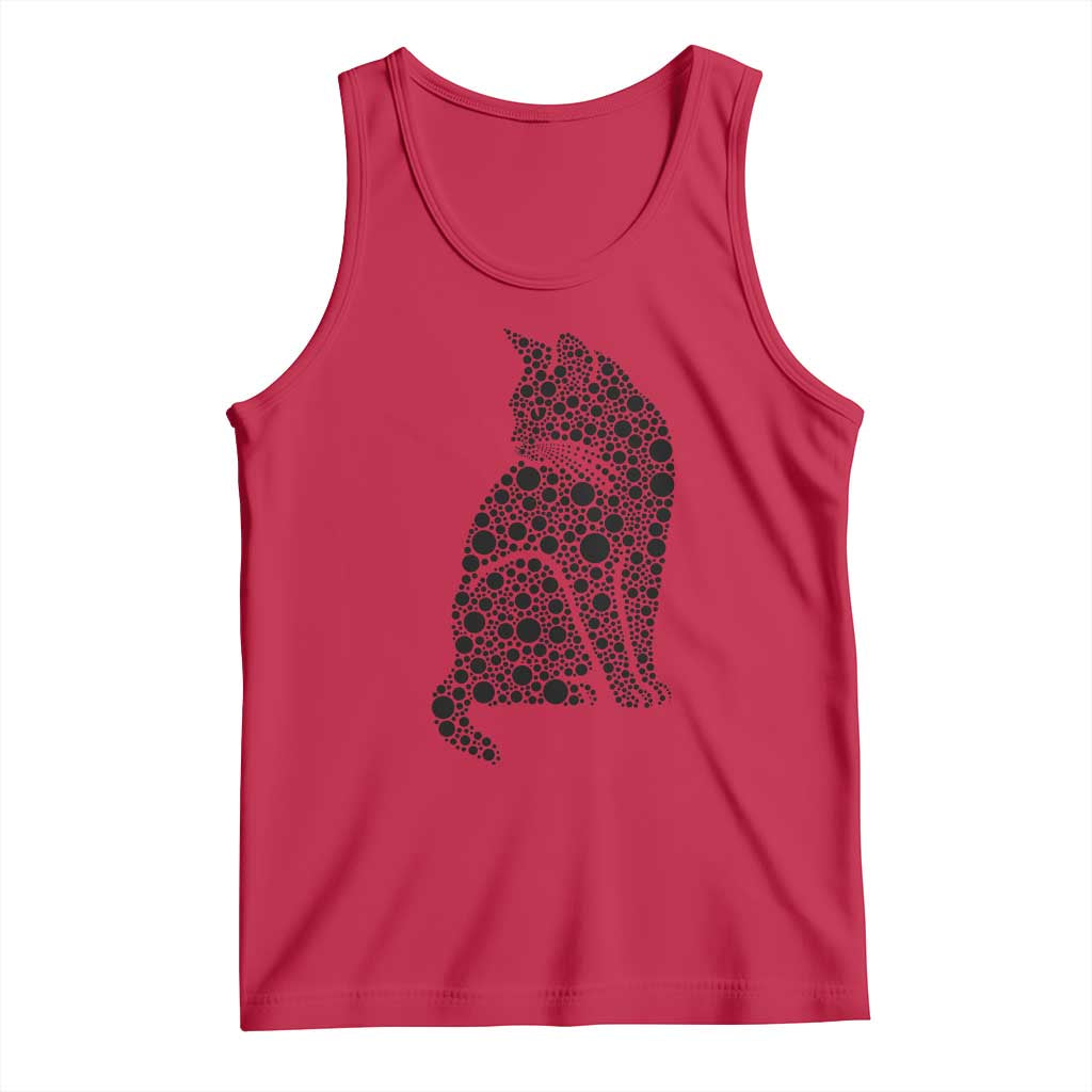Polka Dot Black Cat Tank Top International Dot Day Gift