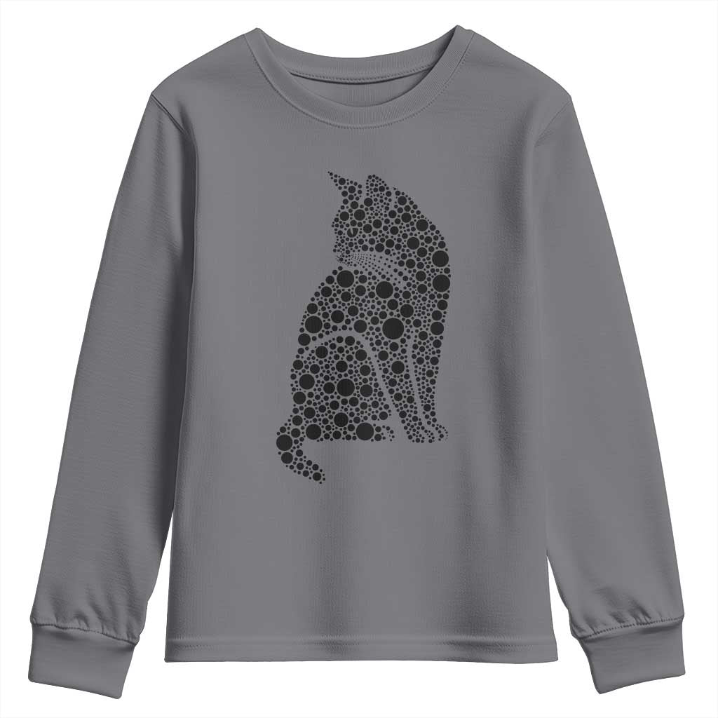 Polka Dot Black Cat Youth Sweatshirt International Dot Day Gift
