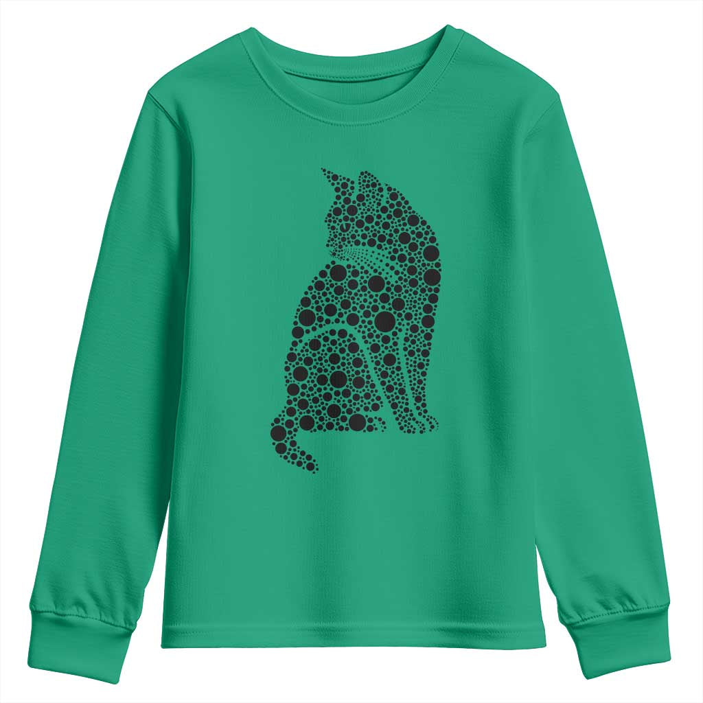 Polka Dot Black Cat Youth Sweatshirt International Dot Day Gift