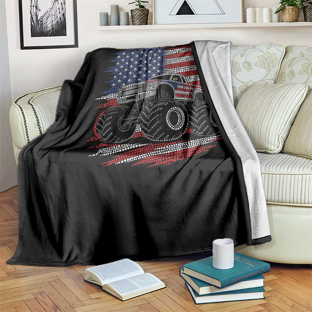 Patriotic Monster Truck Polka Dot Throw Blanket Dot Day Gift
