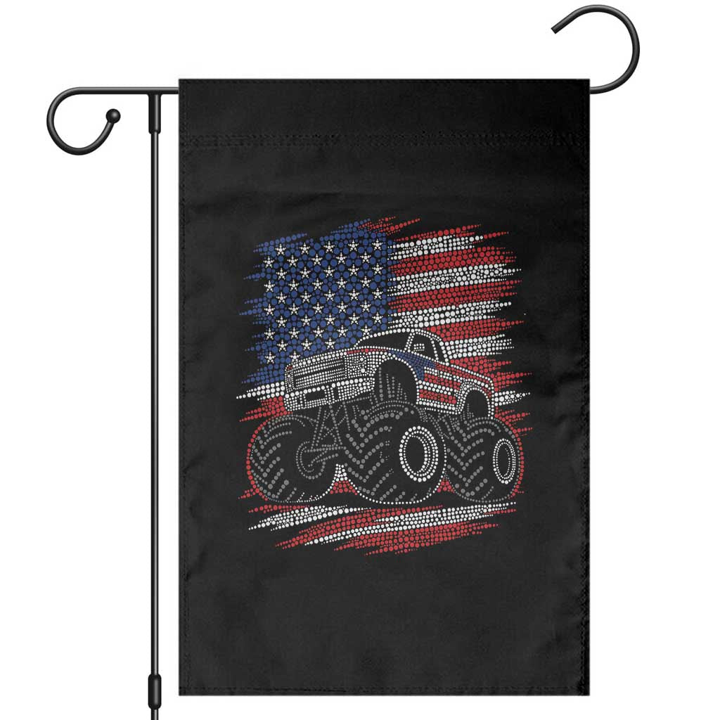 Patriotic Monster Truck Polka Dot Garden Flag Dot Day Gift