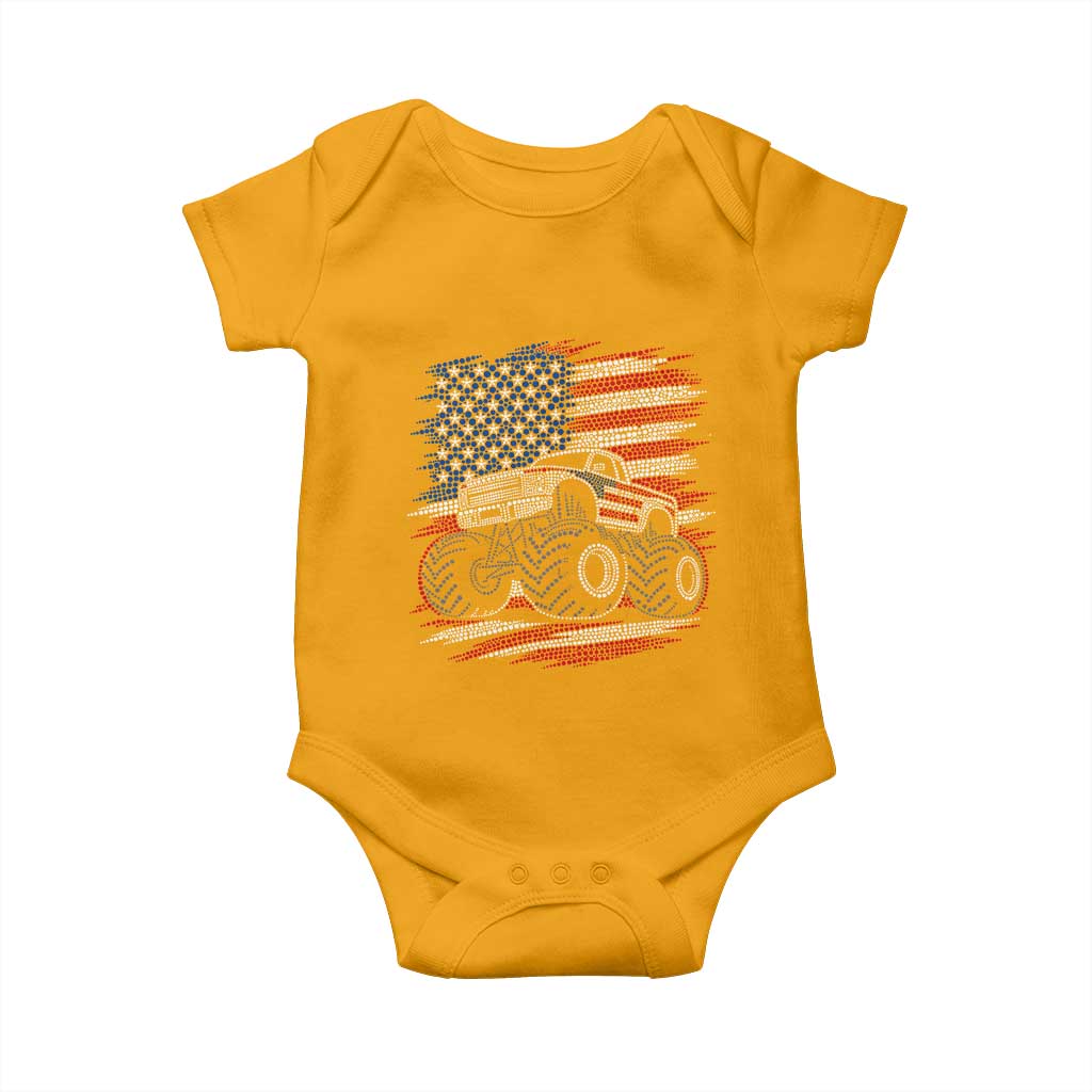 Patriotic Monster Truck Polka Dot Baby Onesie Dot Day Gift