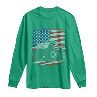 Patriotic Monster Truck Polka Dot Long Sleeve Shirt Dot Day Gift