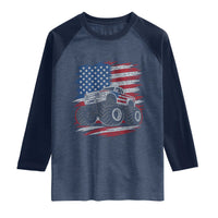 Patriotic Monster Truck Polka Dot Raglan Shirt Dot Day Gift