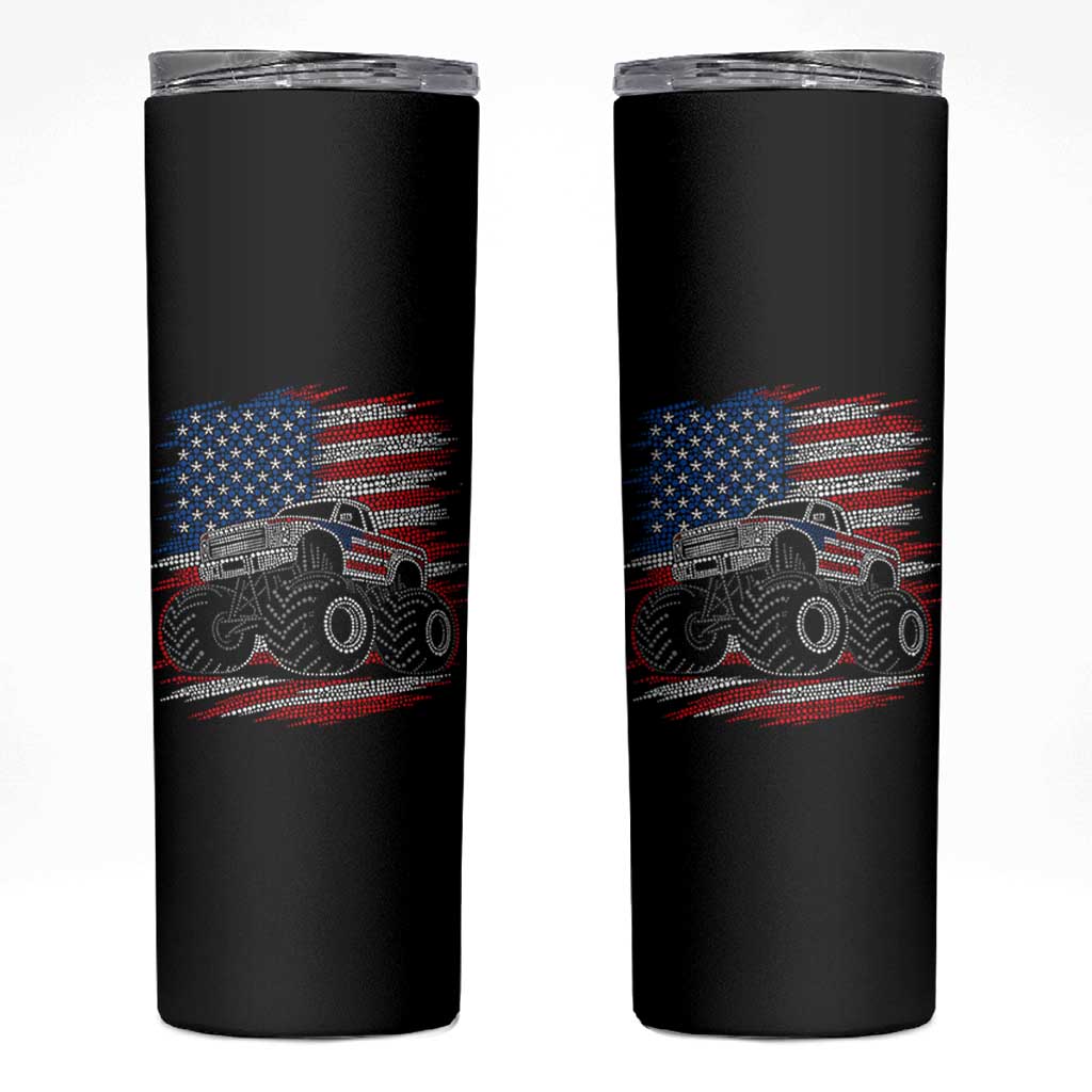 Patriotic Monster Truck Polka Dot Skinny Tumbler Dot Day Gift