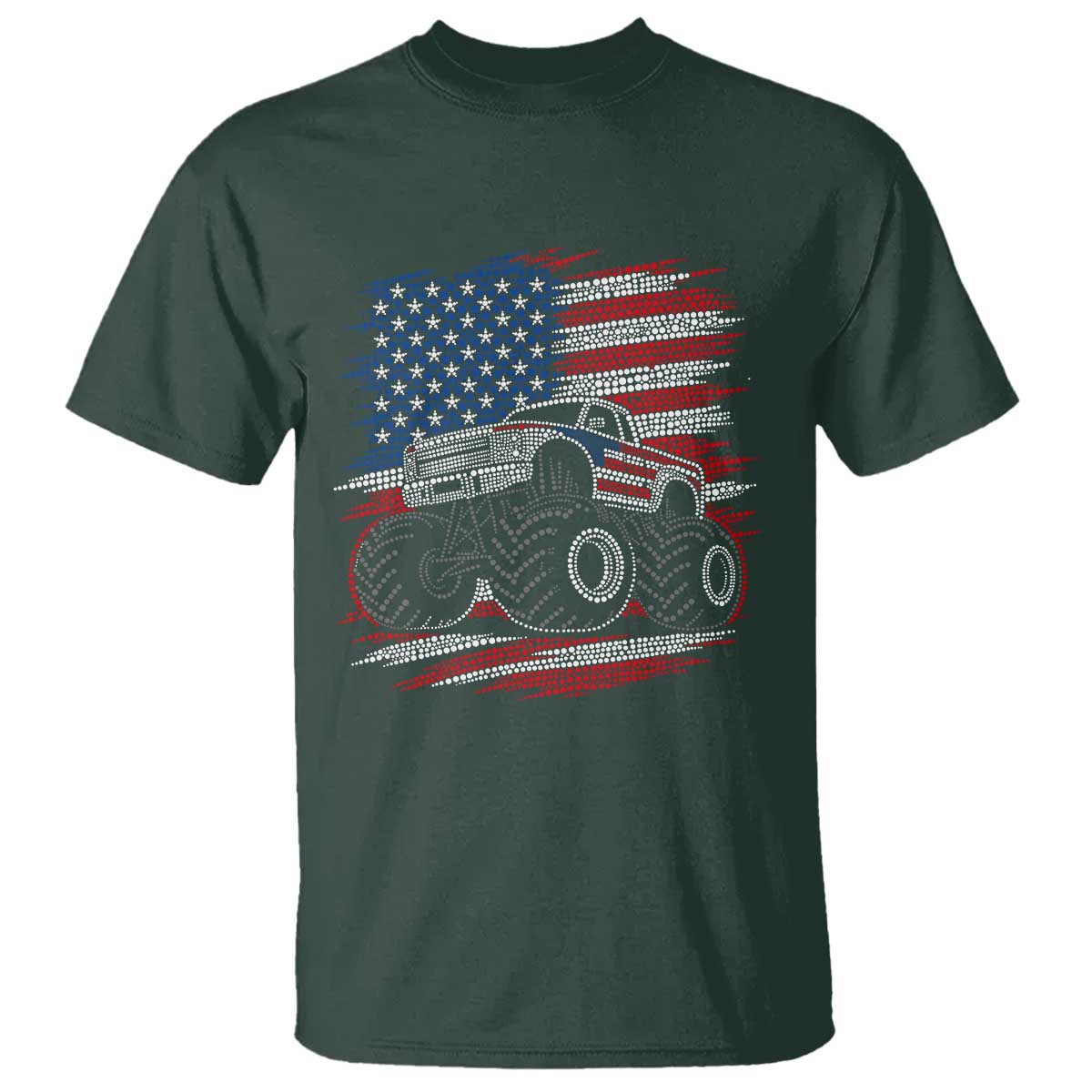 Patriotic Monster Truck Polka Dot T Shirt Dot Day Gift