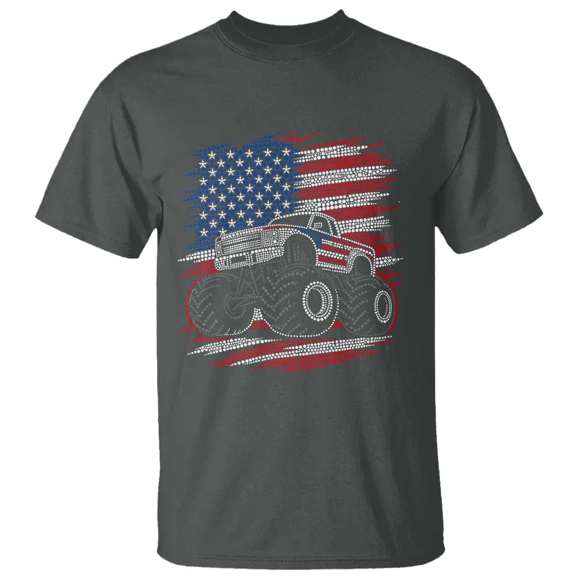 Patriotic Monster Truck Polka Dot T Shirt Dot Day Gift