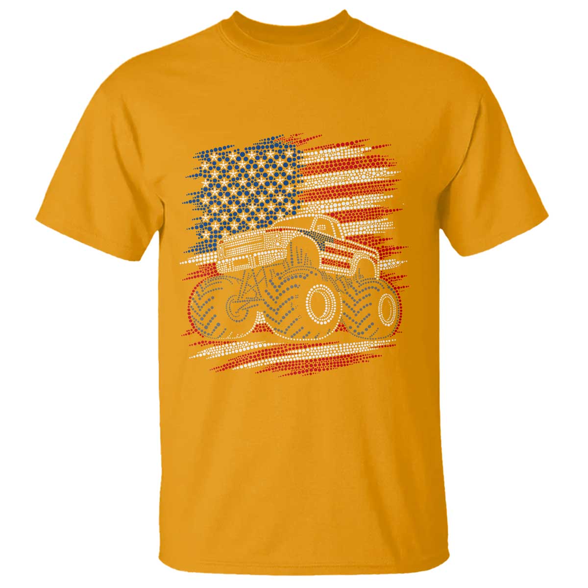 Patriotic Monster Truck Polka Dot T Shirt Dot Day Gift