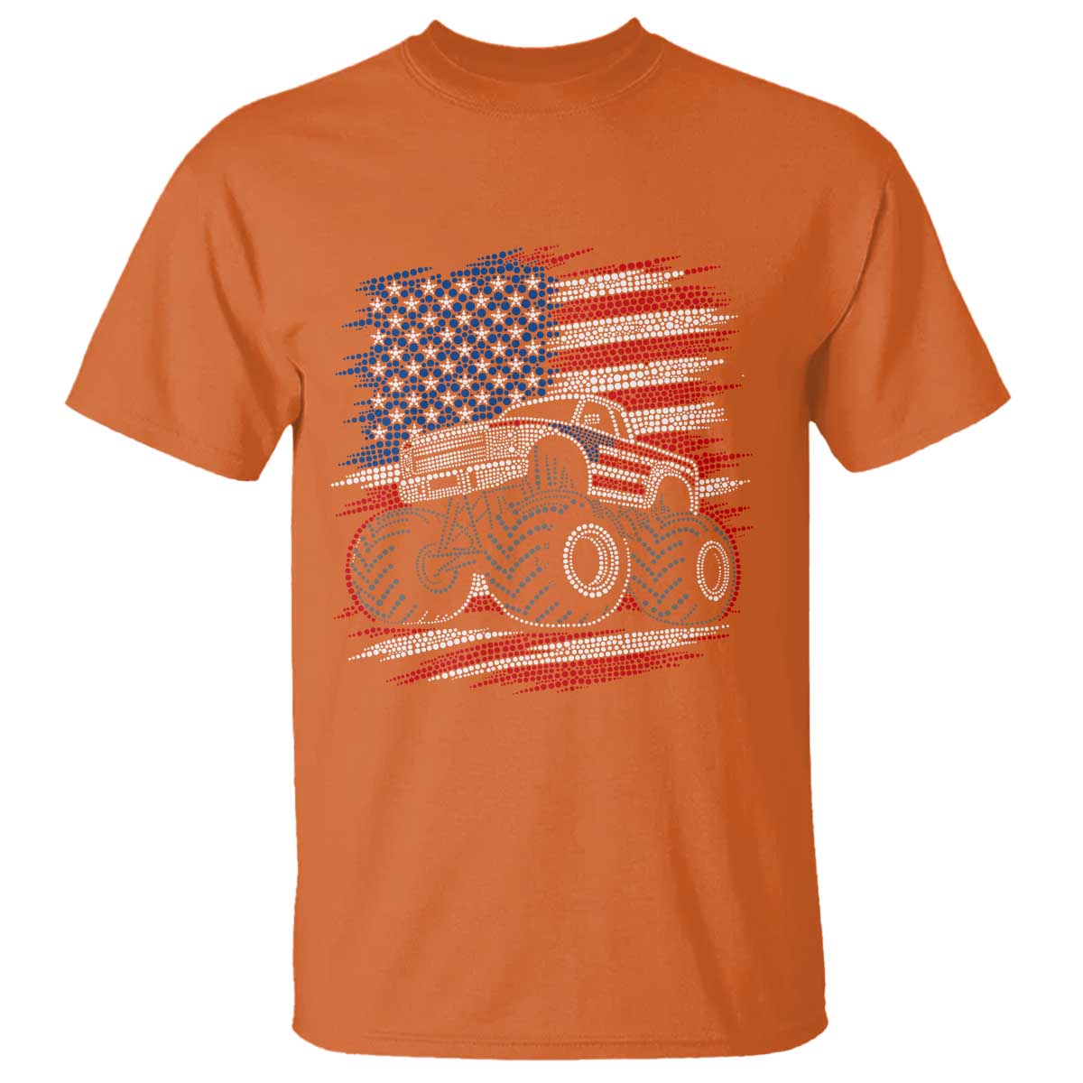 Patriotic Monster Truck Polka Dot T Shirt Dot Day Gift