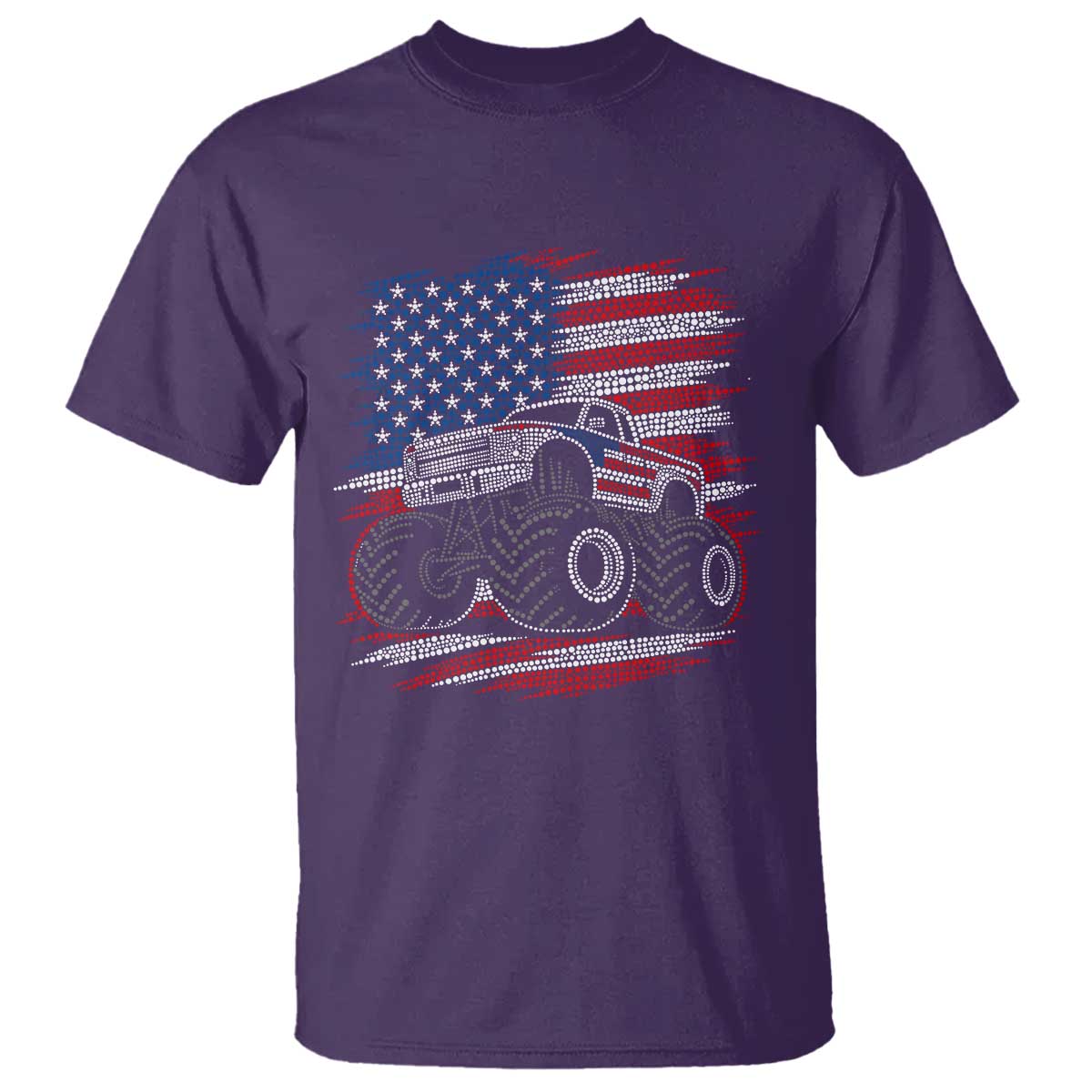 Patriotic Monster Truck Polka Dot T Shirt Dot Day Gift