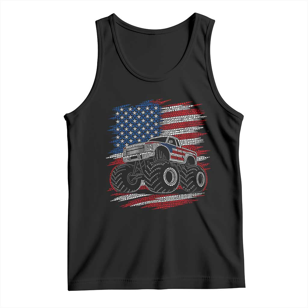 Patriotic Monster Truck Polka Dot Tank Top Dot Day Gift