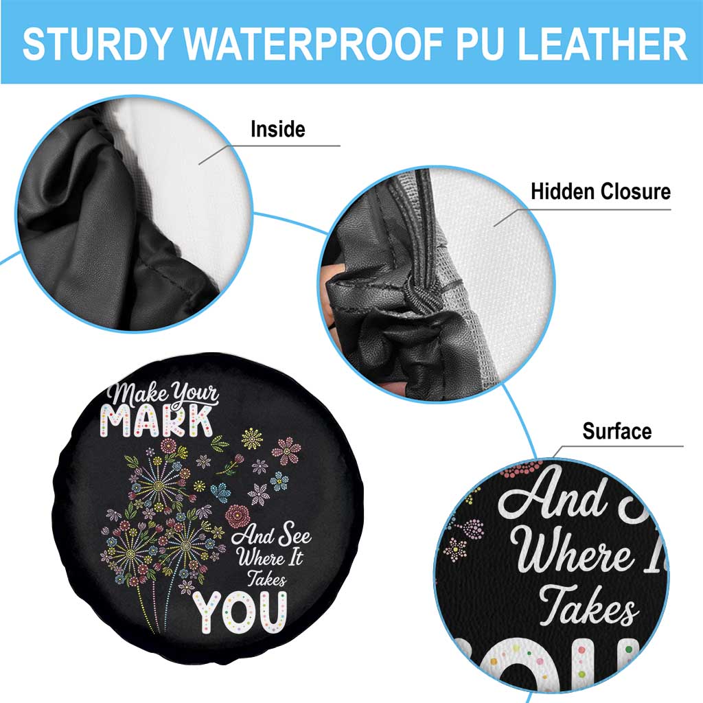 Happy Dot Day Spare Tire Cover Make Your Mark And See Where It Takes You