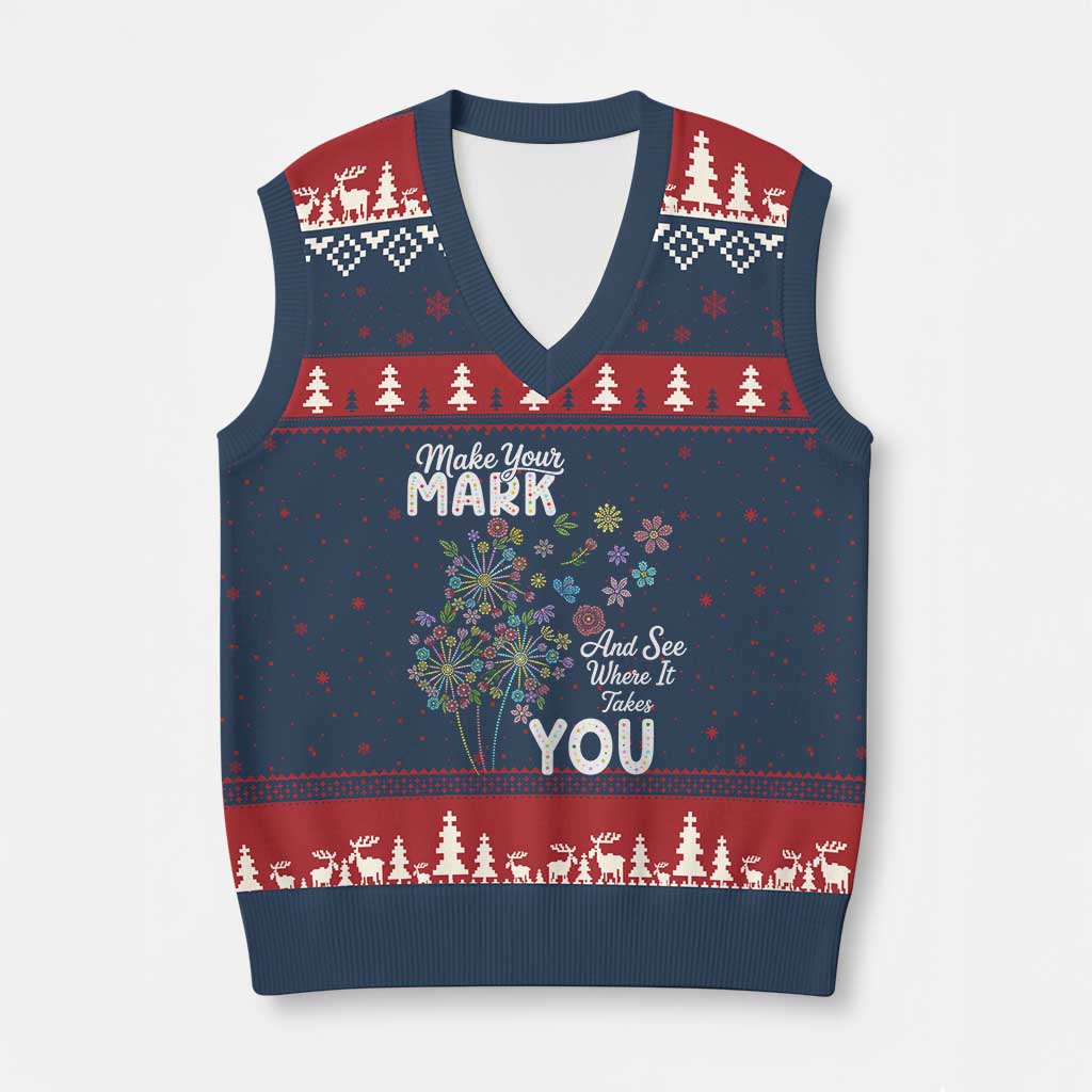 Happy Dot Day V-Neck Knit Sweater Vest Make Your Mark And See Where It Takes You