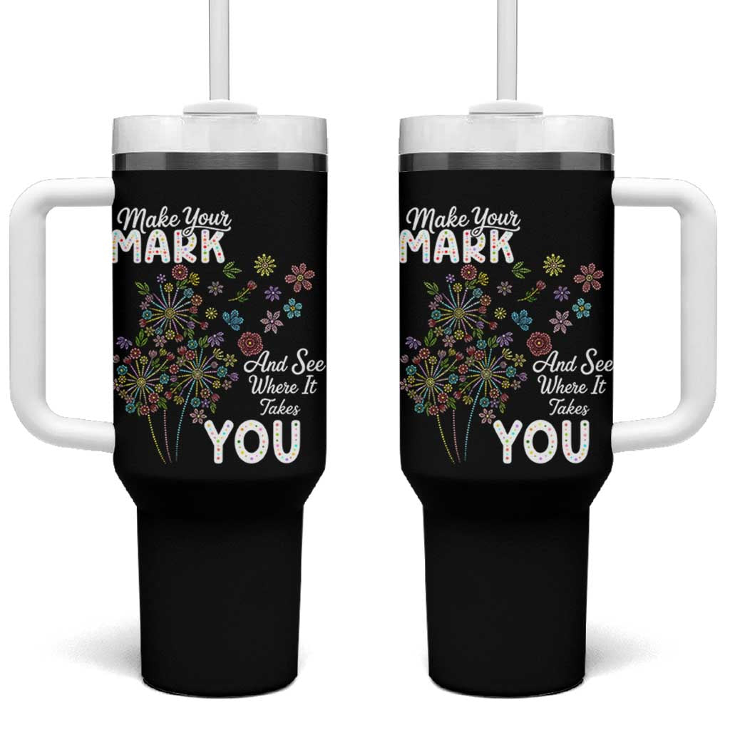 Happy Dot Day Tumbler With Handle Make Your Mark And See Where It Takes You