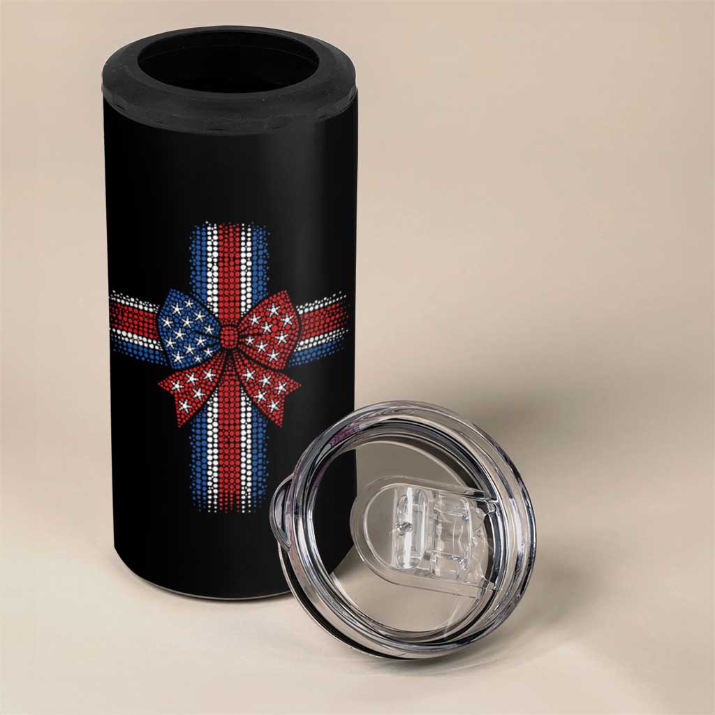 Dot Day Christian 4 in 1 Can Cooler Tumbler Patriotic Polka Dot Cross