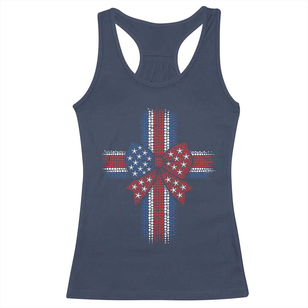 Dot Day Christian Racerback Tank Top Patriotic Polka Dot Cross