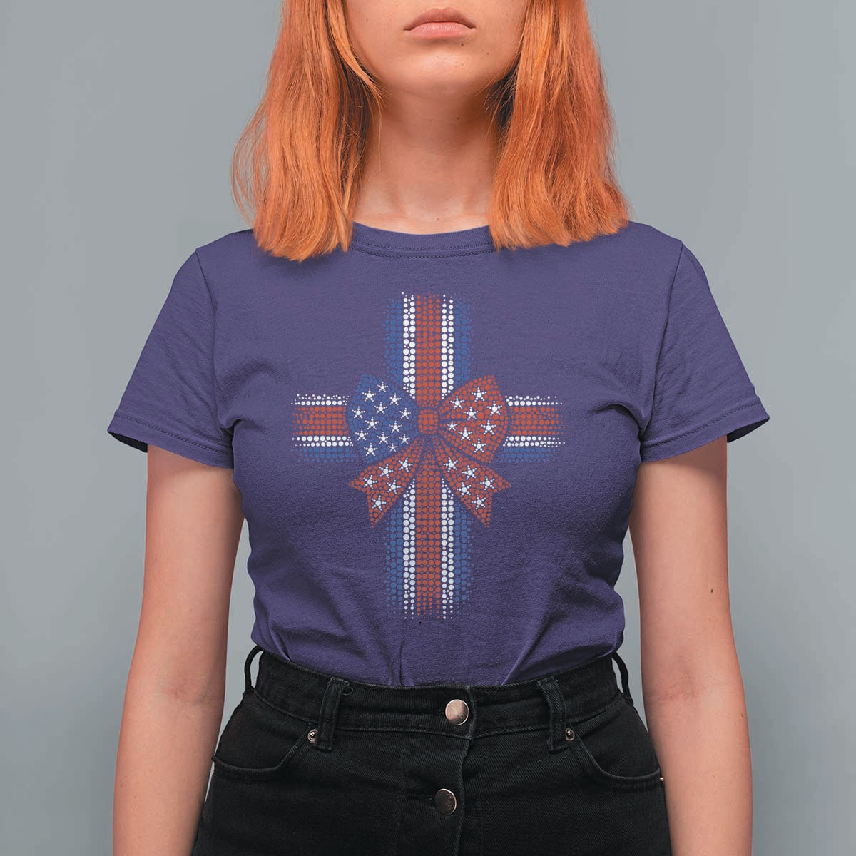 Dot Day Christian T Shirt For Women Patriotic Polka Dot Cross