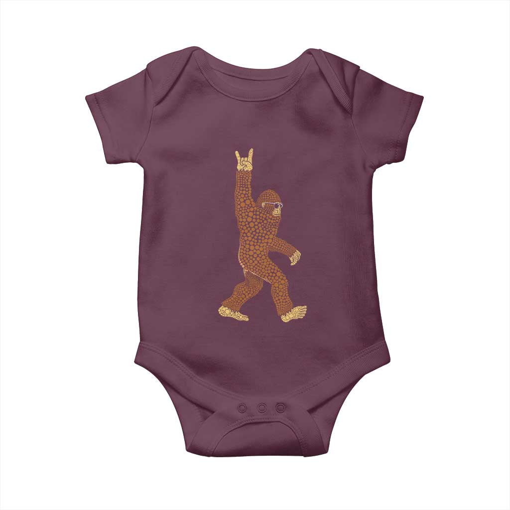 Funny Polka Dot Bigfoot Rock On Baby Onesie Dot Day Gift