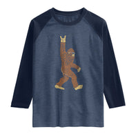 Funny Polka Dot Bigfoot Rock On Raglan Shirt Dot Day Gift