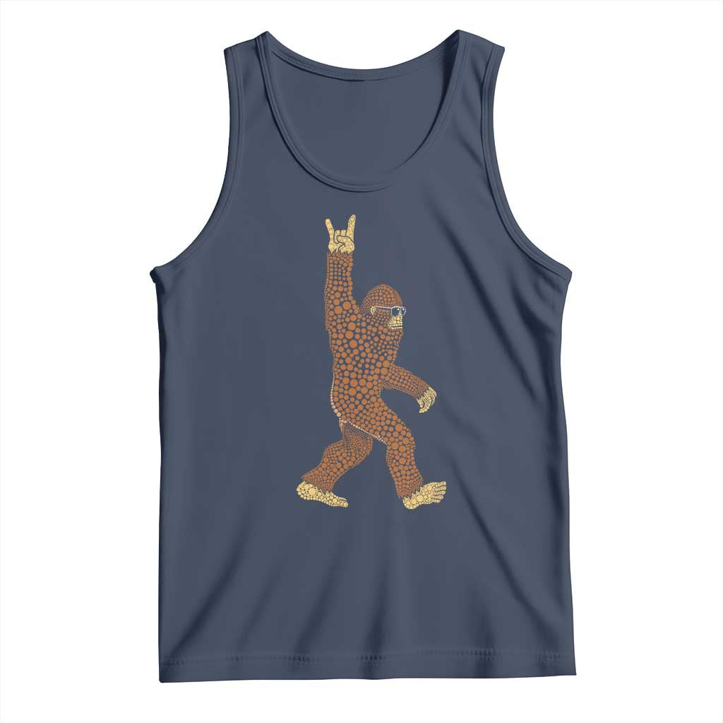 Funny Polka Dot Bigfoot Rock On Tank Top Dot Day Gift
