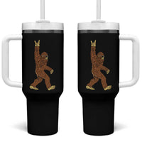 Funny Polka Dot Bigfoot Rock On Tumbler With Handle Dot Day Gift