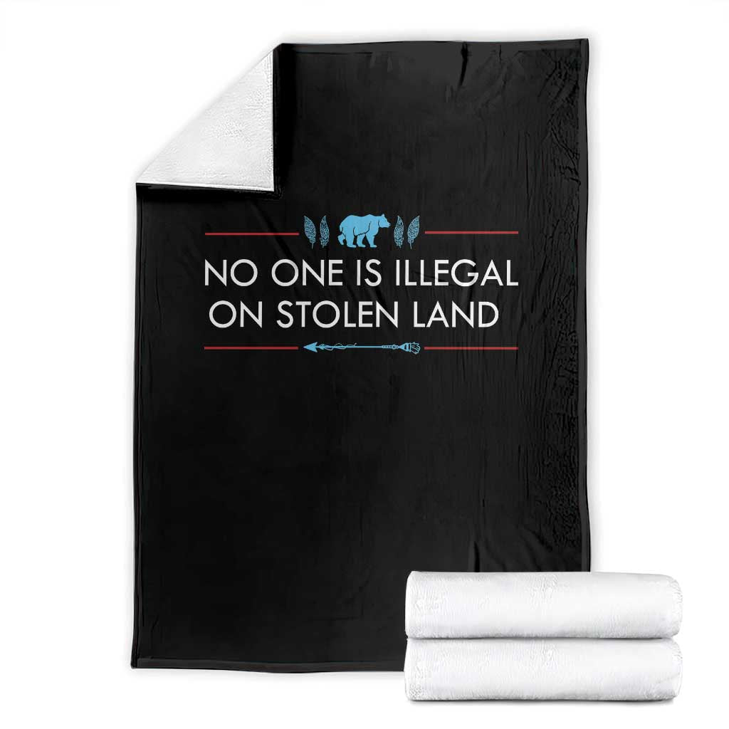 No One Is Illegal On Stolen Land Throw Blanket Indigenous Peoples Pride