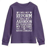 Native American Pride Youth Sweatshirt I Will Not Conform I Will Not Abandon My Traditions