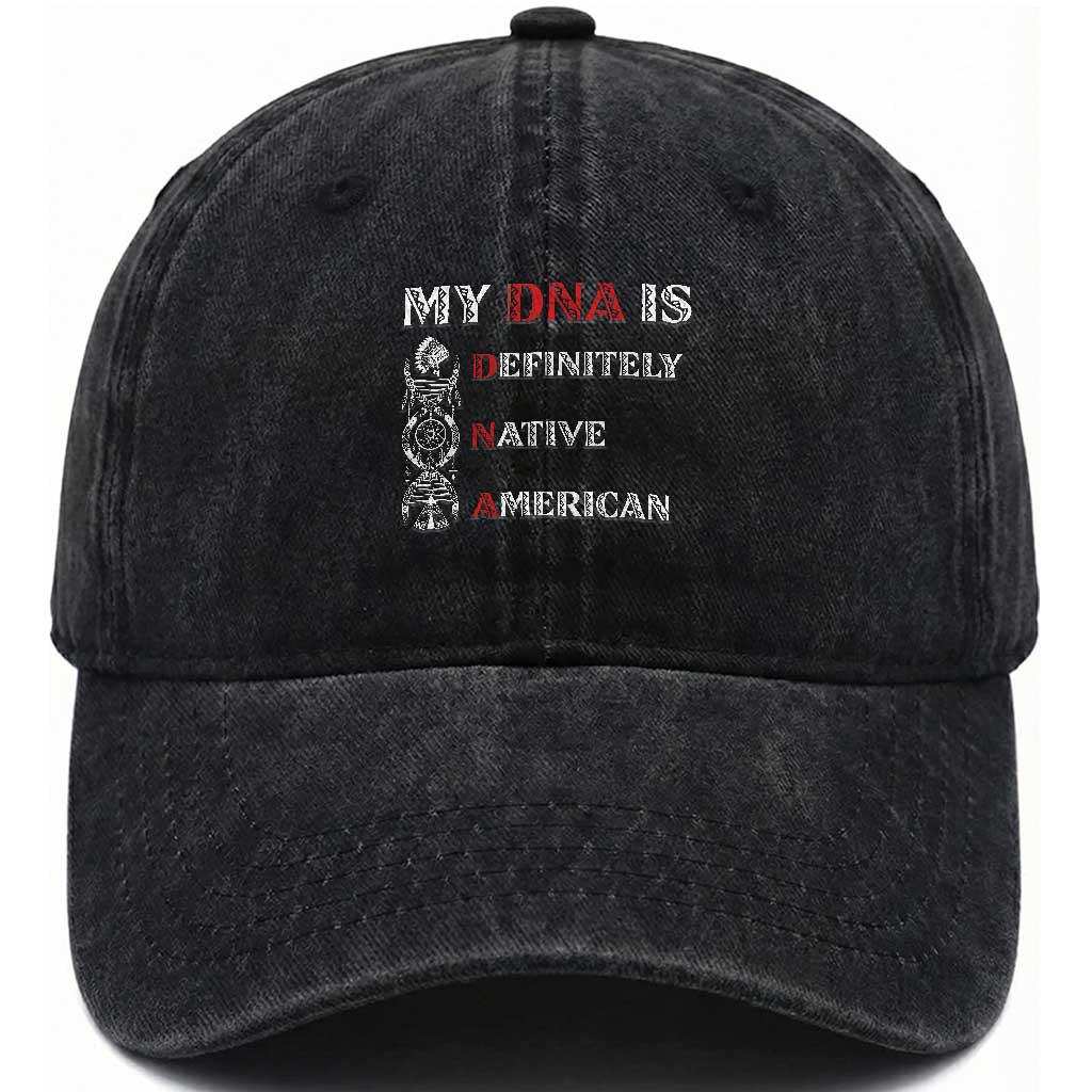 My DNA Is Definitely Native American Washed Cotton Baseball Cap Native Roots Pride