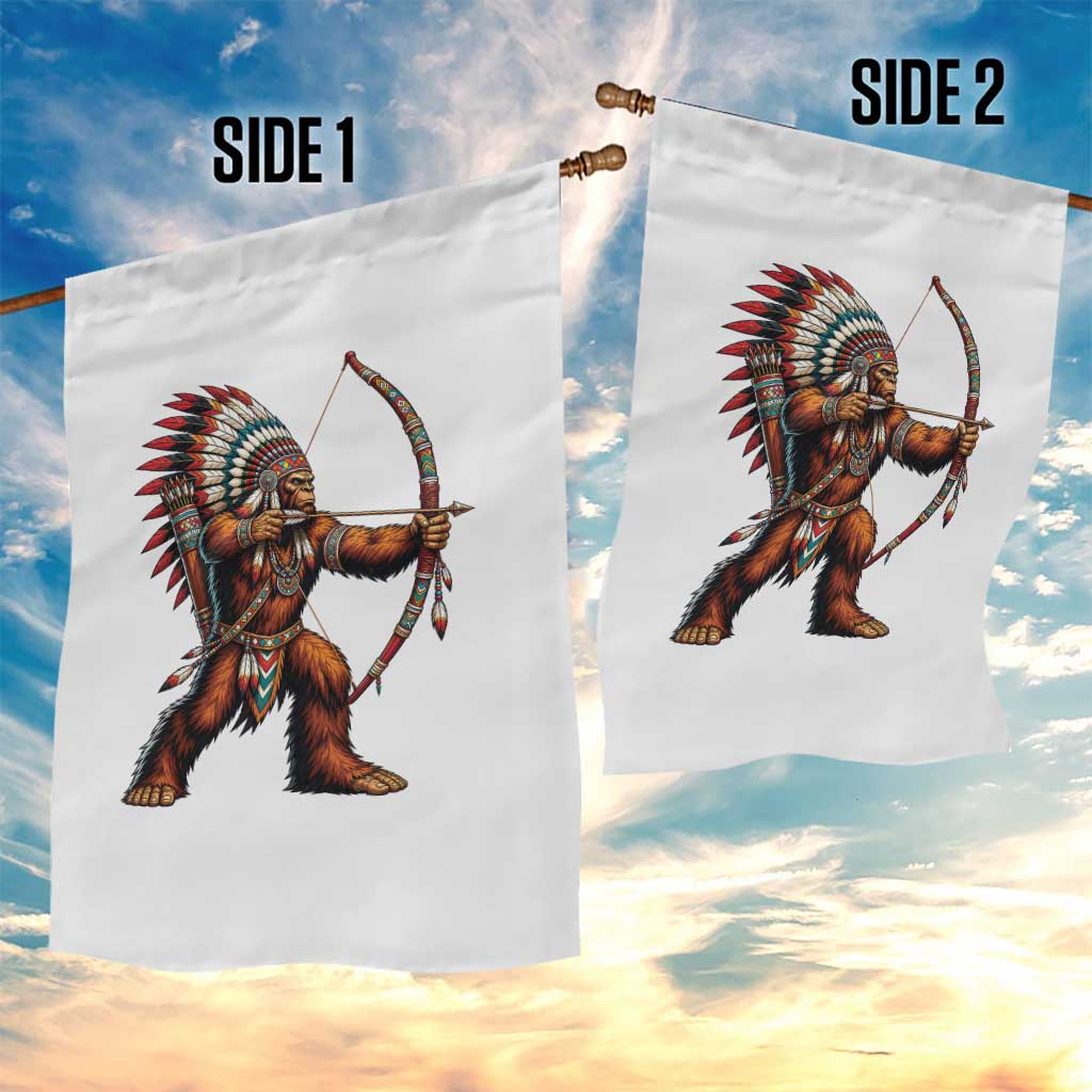 Native American Bigfoot Chief Garden Flag Forest Warrior Pride Graphic