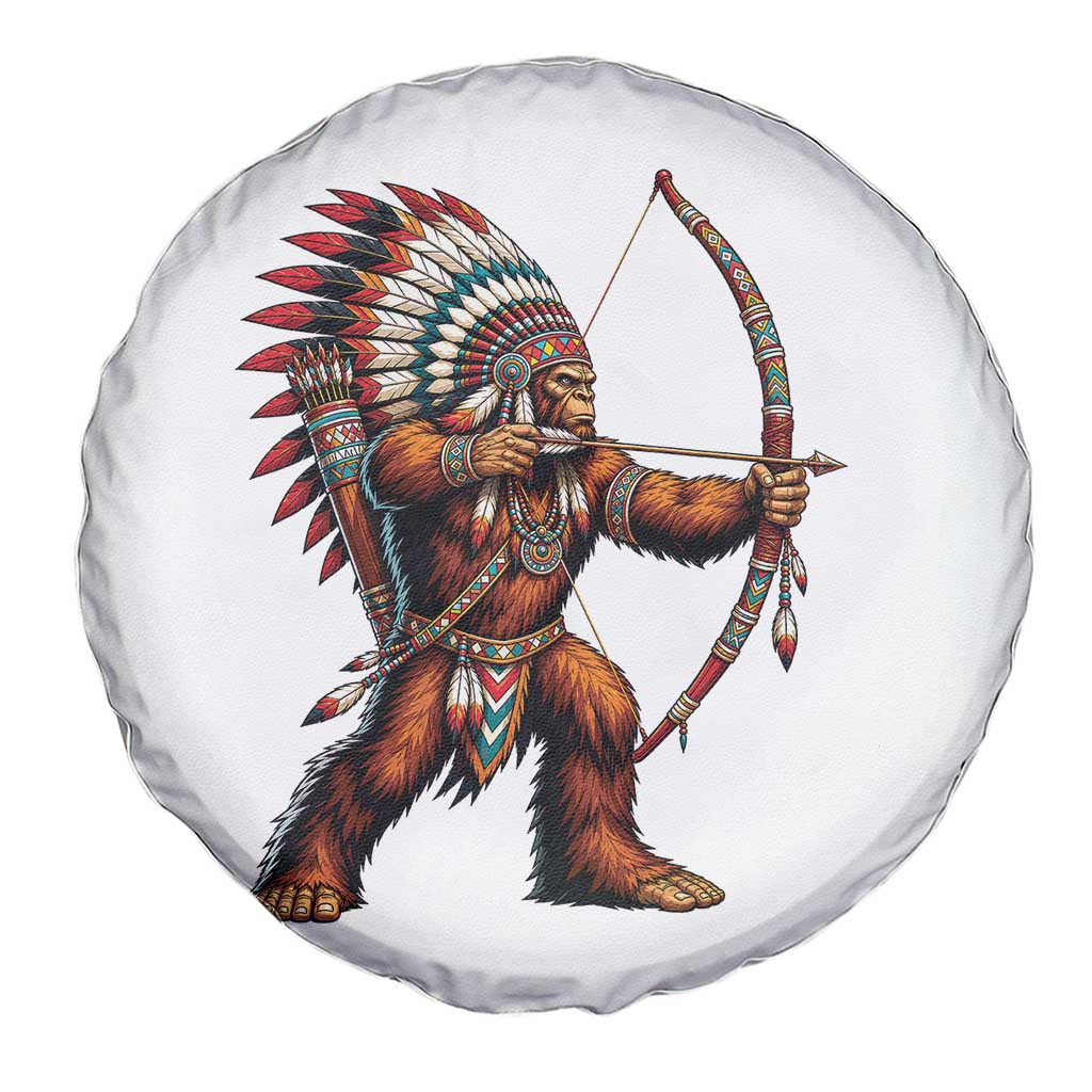 Native American Bigfoot Chief Spare Tire Cover Forest Warrior Pride Graphic