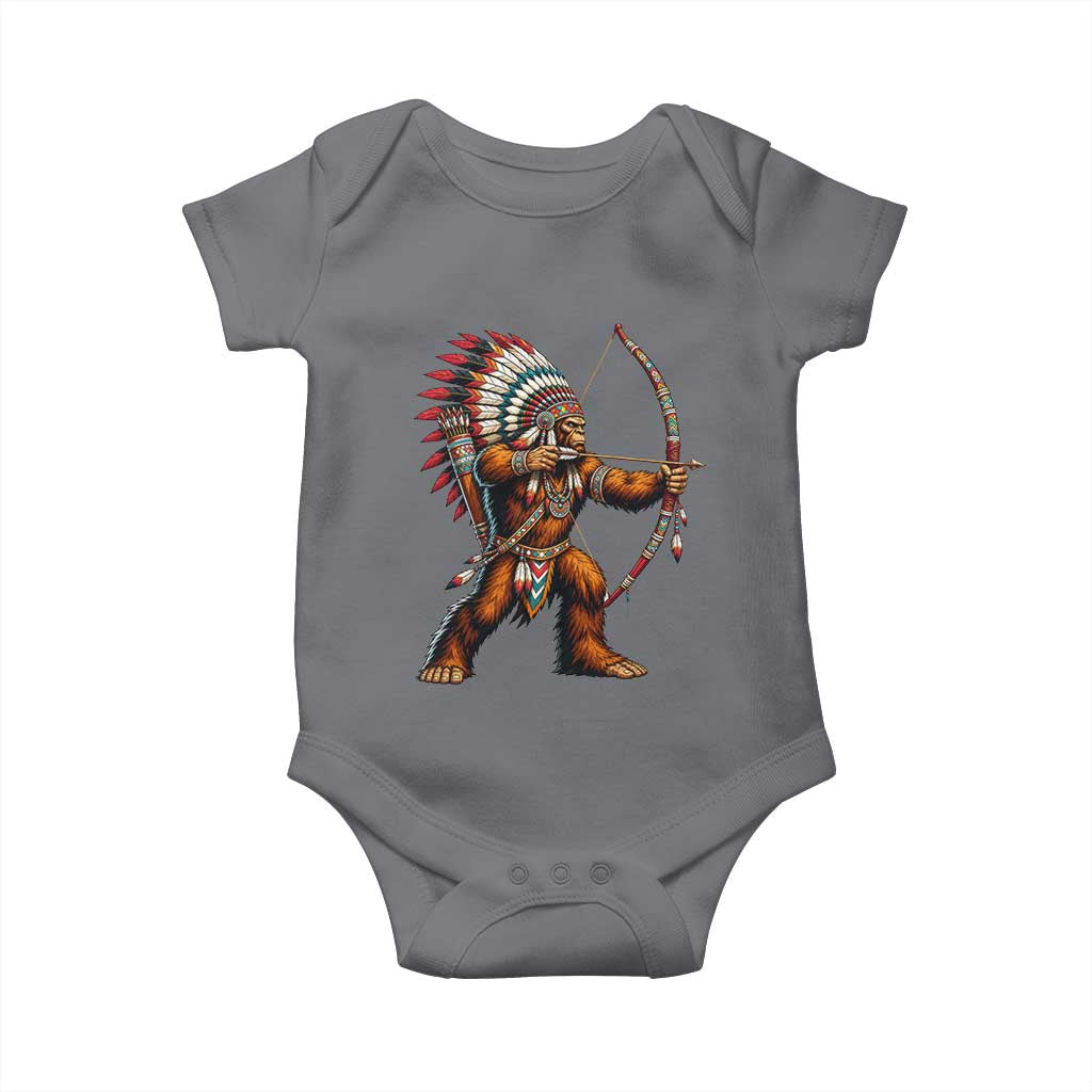 Native American Bigfoot Chief Baby Onesie Forest Warrior Pride Graphic