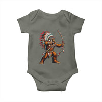 Native American Bigfoot Chief Baby Onesie Forest Warrior Pride Graphic