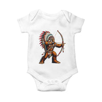 Native American Bigfoot Chief Baby Onesie Forest Warrior Pride Graphic