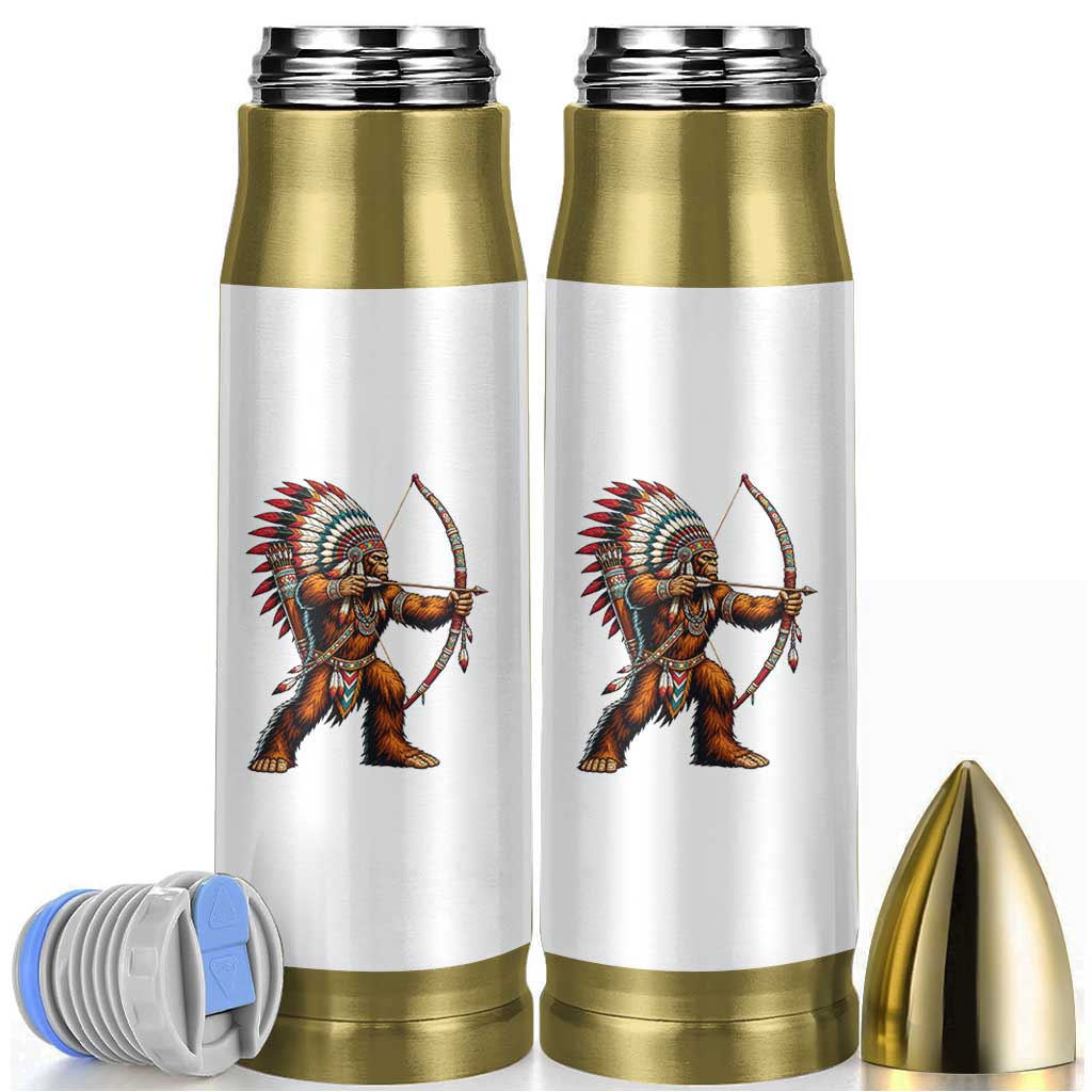 Native American Bigfoot Chief Bullet Tumbler Forest Warrior Pride Graphic