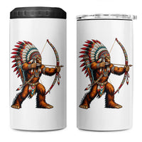 Native American Bigfoot Chief 4 in 1 Can Cooler Tumbler Forest Warrior Pride Graphic